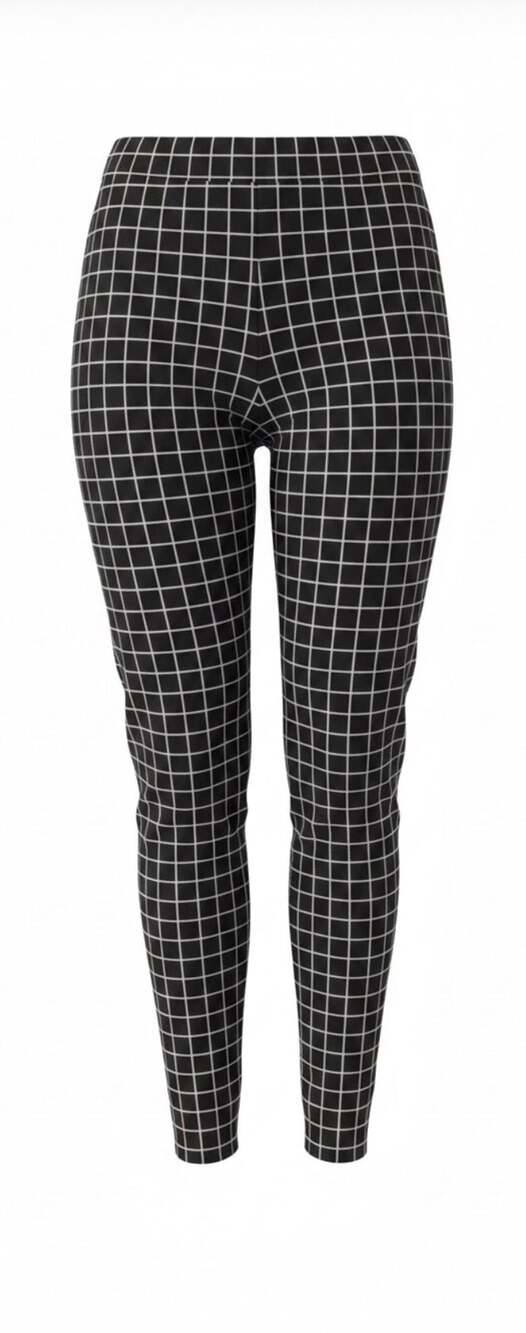 SHEIN High Waist Black and White Grid Plaid Skinny Pants Size 4XL